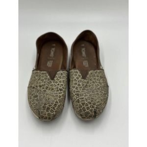 Toms Cheetah Leopard Animal Print Sparkly Glitter Alpargata Flats Shoes Size 7